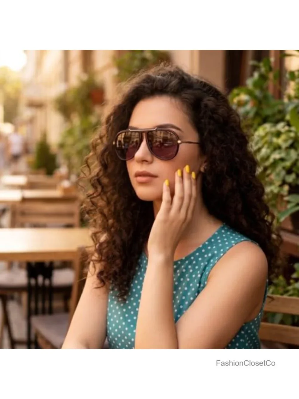 2 Pcs Oversized Square Sunglasses Polarized UV400 Retro 70s Aviator Unisex